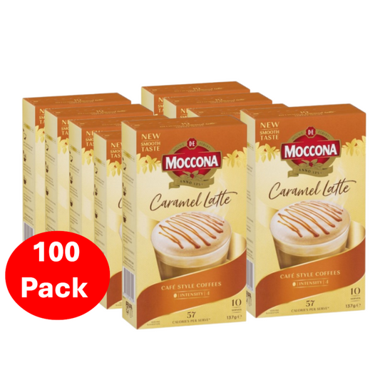 Moccona Coffee Sachets Caramel Latte 100 Pack