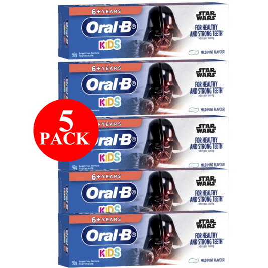 5 x Oral-B Kids Star Wars 6+ Years Mild Mint Toothpaste 92g