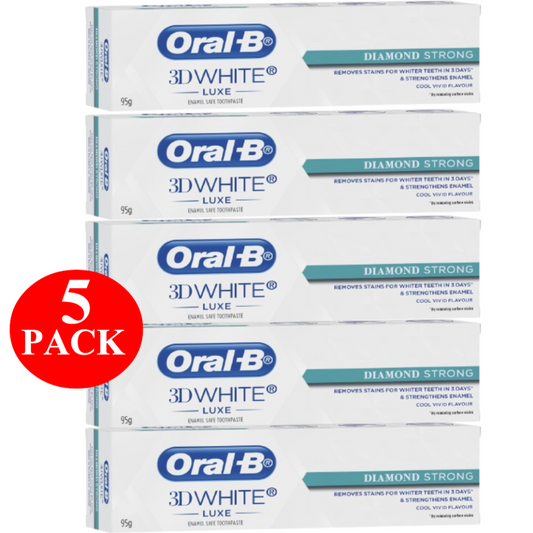 5 x Oral-B 3D White Luxe Diamond Strong Whitening Toothpaste 95g