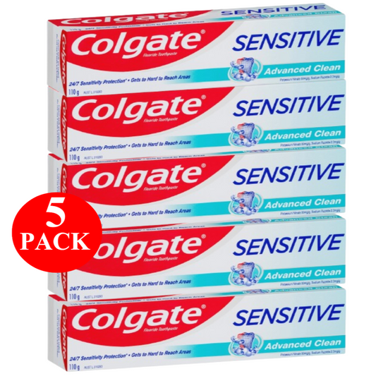 5 x Colgate Sensitive Toothpaste Advanced Clean Fluoride 110g