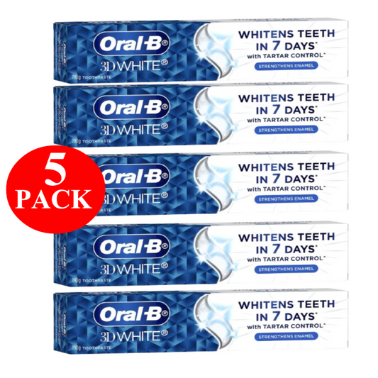 5 x Oral-B 3D Whitening Strengthening Enamel Toothpaste 190g