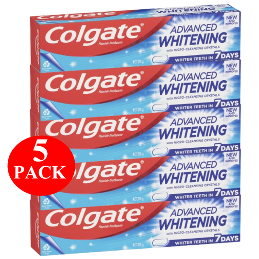5 x Colgate Whitening Toothpaste Advanced Whitening 200g