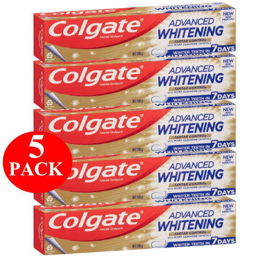 5 x Colgate Whitening Toothpaste Advanced Whiten Tartar Control 200g