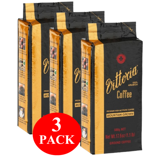 3 x Vittoria Mountain Grown Ground Coffee 500g