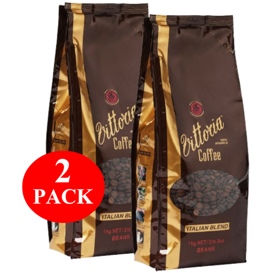 2 x Vittoria Italian Coffee Beans 1kg