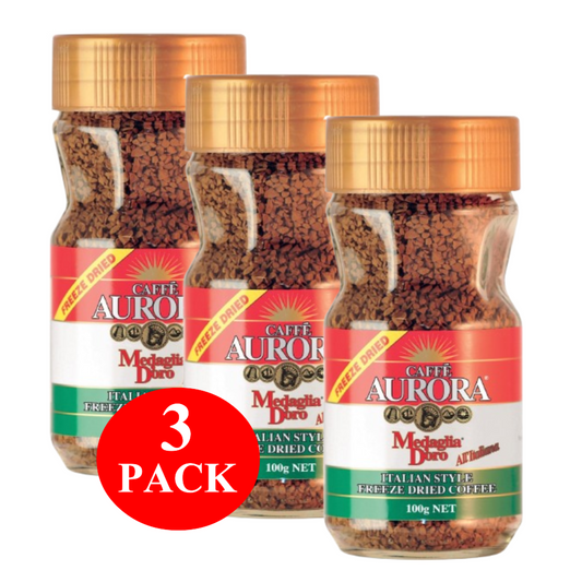 3 x Caffe Aurora Freeze Dried Coffee Italian Style 100g
