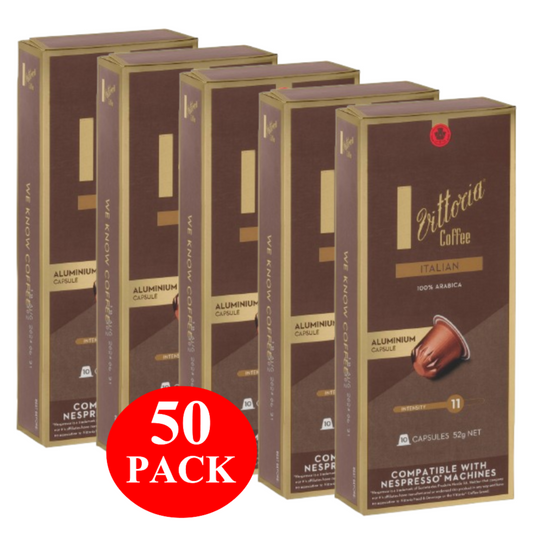 Vittoria Italian Nespresso Compatible Coffee Capsules 50 Pack