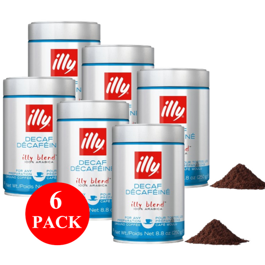 6 x illy Decaf Ground Coffee 250g