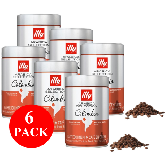 6 x illy Colombia Coffee Beans 250g