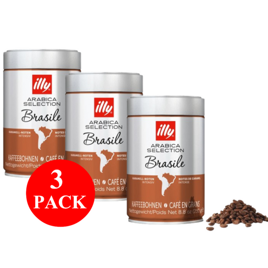 3 x illy Brazil Coffee Beans 250g