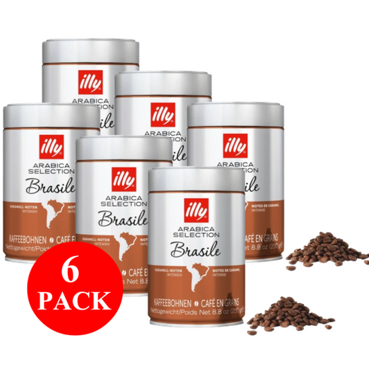 6 x illy Brazil Coffee Beans 250g