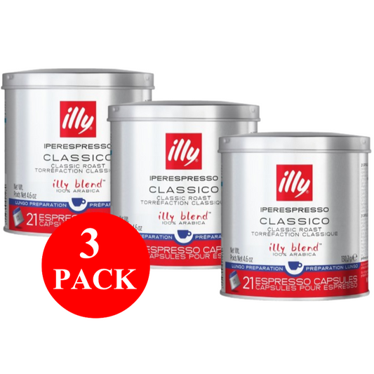 3 x illy Classico Lungo Espresso Capsules 21pcs 140g