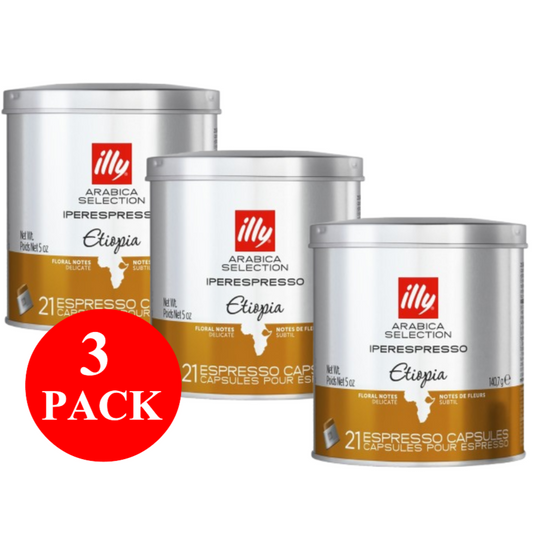 3 x illy Ethiopia Coffee Capsules 21pcs 140g