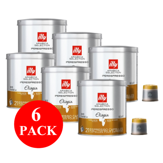 6 x illy Ethiopia Coffee Capsules 21pcs 140g