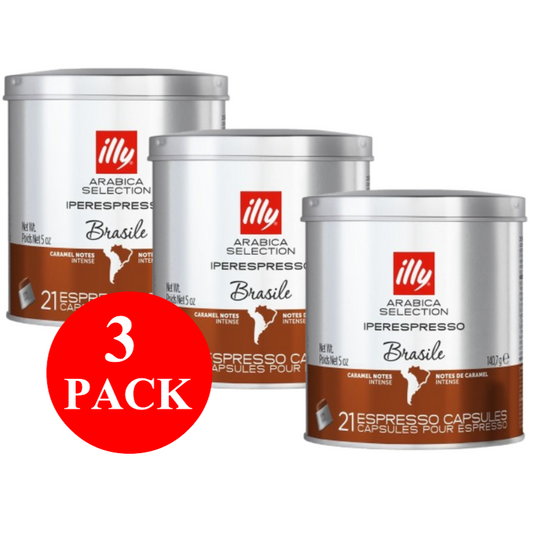 3 x illy Brazil Coffee Capsules 21pcs 140g