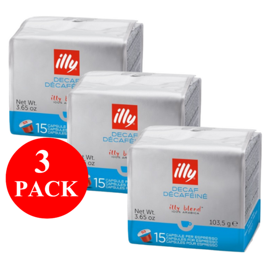 3 x illy Decaf MPS Capsules 15pcs