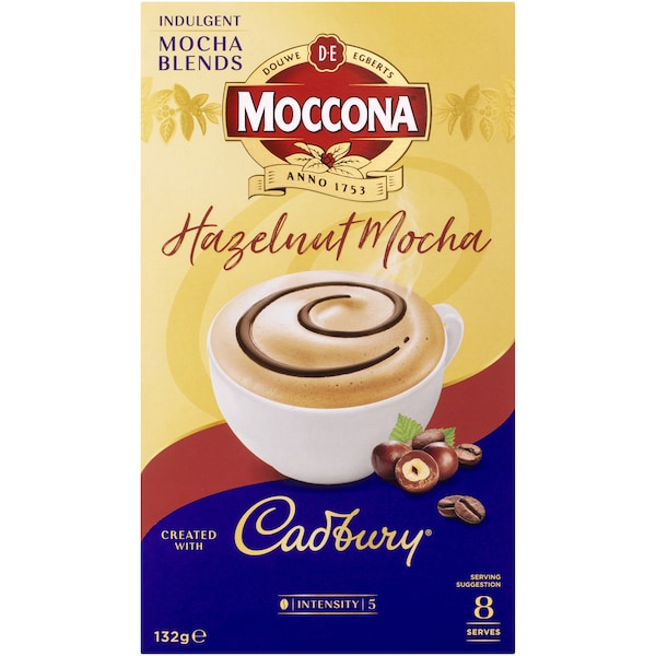 Moccona Cadbury Hazelnut Mocha Sachets 8 Pack