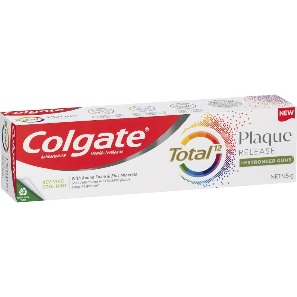 5 x Colgate Plaque Release Toothpaste Total Reviving Cool Mint 95g