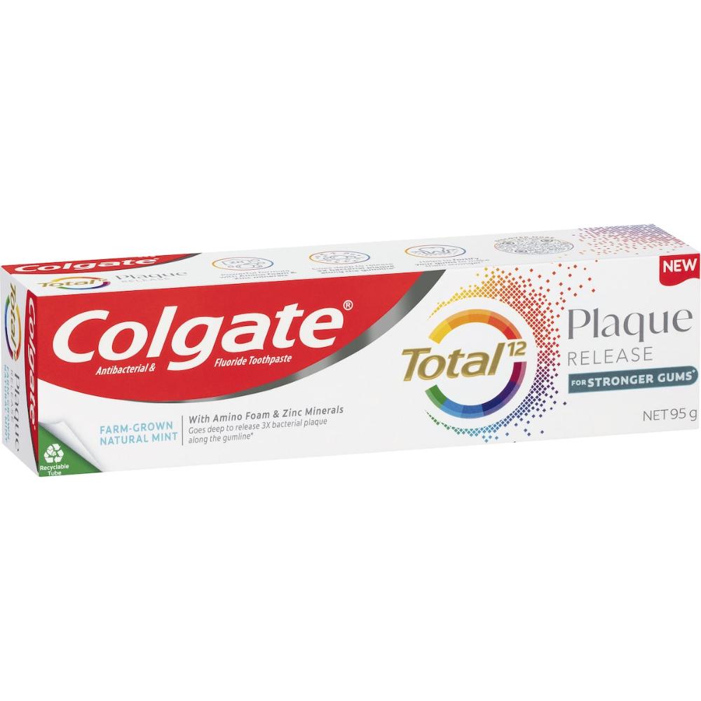 5 x Colgate Plaque Release Toothpaste Total Natural Mint 95g