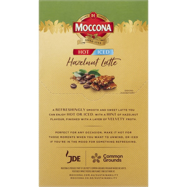 Moccona Hot/iced Hazelnut Latte Sachets 80 Pack