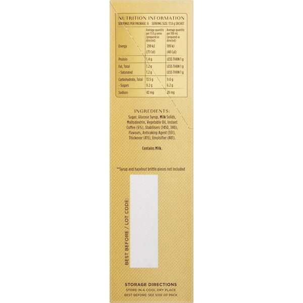 Moccona Hot/iced Hazelnut Latte Sachets 80 Pack