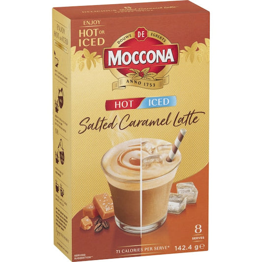 Moccona Hot/iced Salted Caramel Latte 8 Pack