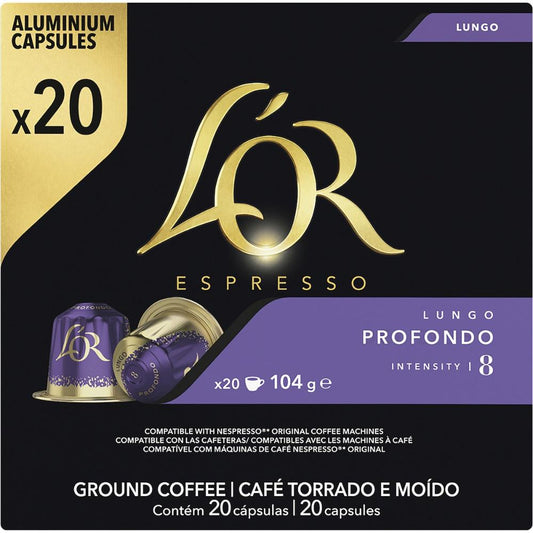 L'or Lungo Profondo Coffee Capsules 20 Pack